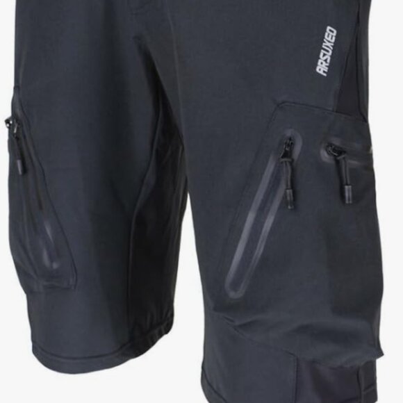 Men's Mountain Bike Shorts Breathable Loose Fit Black Multi Pockets Size Small - Picture 14 of 14